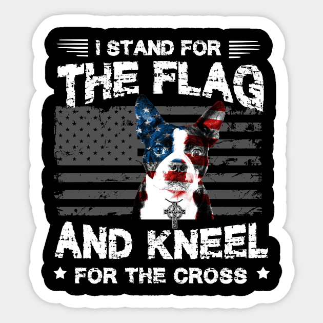 Boston Terriers Dog Stand For The Flag Kneel For Fallen Sticker by Antoniusvermeu